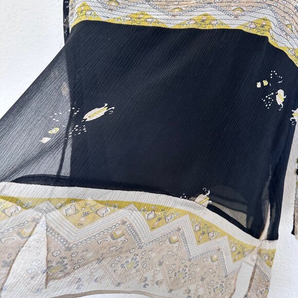 ECI New York Silk Y2K Empire Waist Long Sleeve Top Size M Fairy Feminine Sheer - Picture 6 of 14